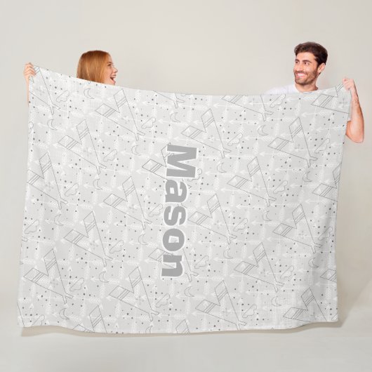ボーイズパーソナライズされたルームモダンテペ矢印パターン フリースブランケット (インサイチュ)