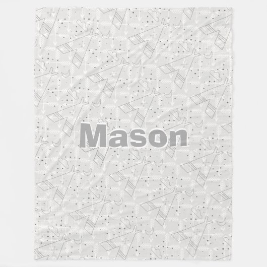 ボーイズパーソナライズされたルームモダンテペ矢印パターン フリースブランケット (正面)