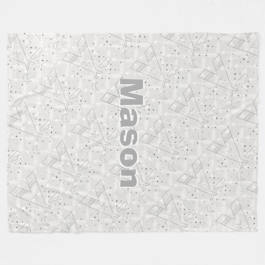 ボーイズパーソナライズされたルームモダンテペ矢印パターン フリースブランケット (正面(横))