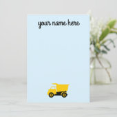 ボーイズパーソナライズされた建築トラックノーテカード 招待状 (スタンド正面)