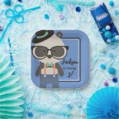 ボーイズヒップスターミスターパンダベア誕生日 ペーパープレート (パーティー)