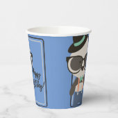 ボーイズヒップスターミスターパンダベア誕生日 紙コップ (左)