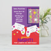 ボーイズビデオゲームの誕生日パーティー招待状 招待状 (スタンド正面)