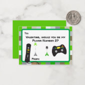 ボーイズビデオゲームゲーマースクールクラスルームのバレンタイン ノートカード (正面/裏面インサイチュ)