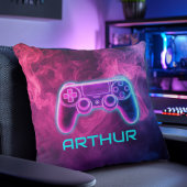 ボーイズビデオゲームネオンパーソナライズされた クッション