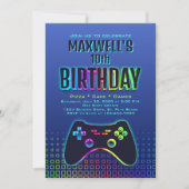 ボーイズビデオゲーム海軍誕生日 招待状 (正面)