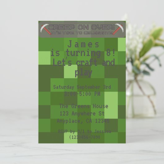 ボーイズピクセルゲーマーバースデーパーティー 招待状 (スタンド正面)