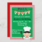 ボーイズピザパーティー 招待状 (正面/裏面)