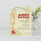 ボーイズピレートマップ&ピレートシップ招待状 招待状 (スタンド正面)
