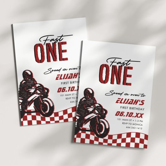 ボーイズファストワン1stダートバイク誕生日 招待状
