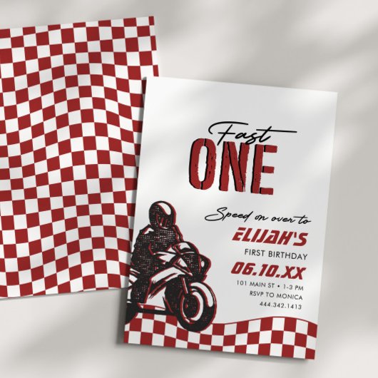 ボーイズファストワン1stダートバイク誕生日 招待状