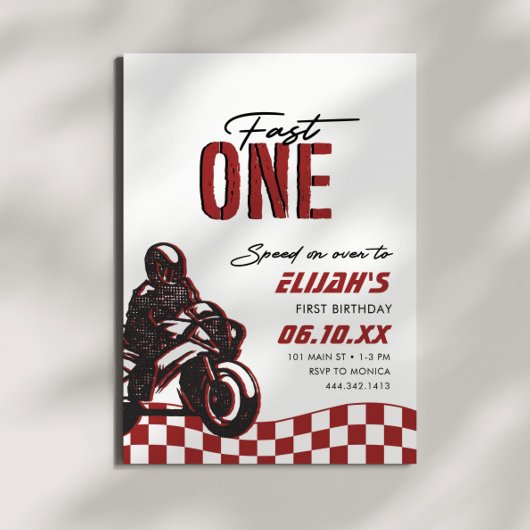 ボーイズファストワン1stダートバイク誕生日 招待状