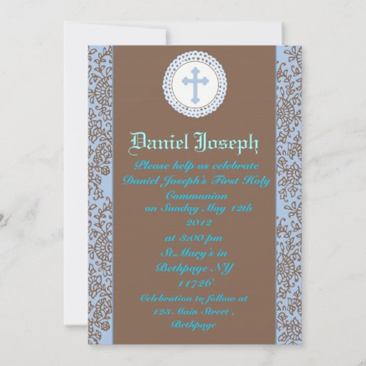 ボーイズファーストホリーコミュニオン招待状 招待状 (正面)