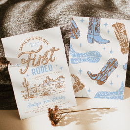 ボーイズファーストロデオ誕生日招待状 招待状