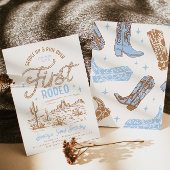 ボーイズファーストロデオ誕生日招待状 招待状