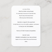 ボーイズファースト聖餐式祈りの言葉カード 名刺 (裏面)