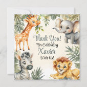 ボーイズファースト誕生日ジャングルサファリサンキューカード サンキューカード (正面)