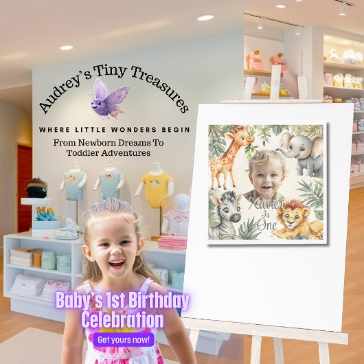 ボーイズファースト誕生日 – ジャングルサファリナプキンス スタンダードランチョンナプキン