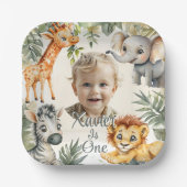 ボーイズファースト誕生日 – ジャングルサファリ紙プレート ペーパープレート (正面)