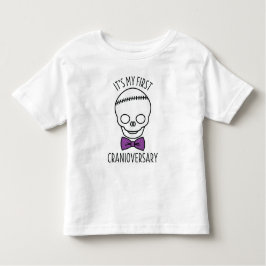 ボーイズファースト頭蓋数珠スカルとボウタイ トドラーTシャツ