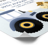 ボーイズファームアニマルトラクター誕生統計ベビー子供部屋 ポスター (角)