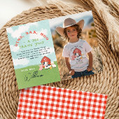 ボーイズファーム納屋周囲の庭誕生日写真 サンキューカード