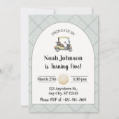ボーイズフィフス誕生日パー・ティー・ゴルフでスイングオン 招待状 (正面)