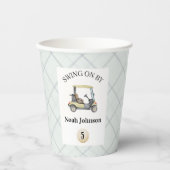 ボーイズフィフス誕生日パー・ティー・ゴルフでスイングオン 紙コップ (正面)