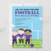 ボーイズフットボールをテーマにしたバースデーパーティ招待状 招待状 (正面)