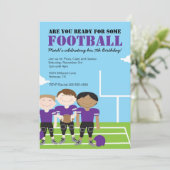 ボーイズフットボールをテーマにしたバースデーパーティ招待状 招待状 (スタンド正面)