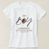 ボーイズブラウンフットボール赤ちゃんシャワー Tシャツ (デザイン正面)