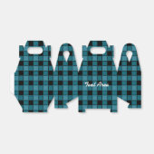 ボーイズブラック&ティール（緑がかった色）プレイド市松模様にパーパーティーの好意ボックス フェイバーボックス (折り畳みなし)