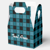 ボーイズブラック&ティール（緑がかった色）プレイド市松模様にパーパーティーの好意ボックス フェイバーボックス (オープン)