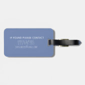 ボーイズブルーウォーターカラーエレファントサファリ&キッズネーム ラゲッジタグ (裏面横)