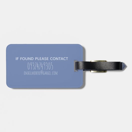 ボーイズブルーウォーターカラーエレファントサファリ&キッズネーム ラゲッジタグ (裏面横)