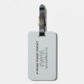 ボーイズブルーウォーターカラーゼブラサファリとキッズ名 ラゲッジタグ (裏面縦)