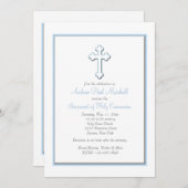 ボーイズブルークロス宗教招待状 招待状 (正面/裏面)