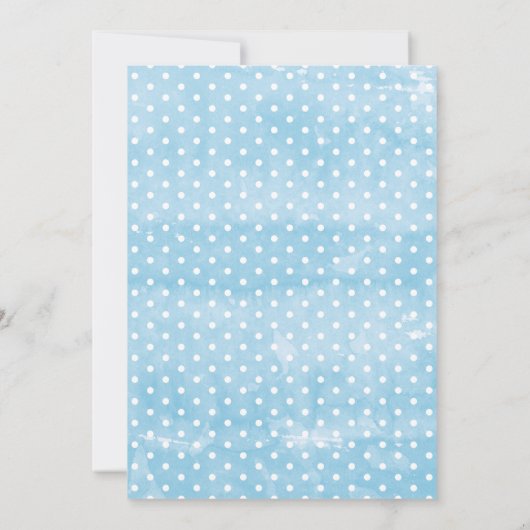 ボーイズブルーストークモノグラムフローラベビーシャワー 招待状 (裏面)