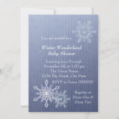 ボーイズブルースノーフレーク冬ワンダーランドベビーシャワー 招待状 (裏面)