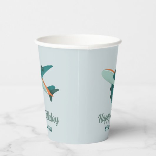 ボーイズブルートラベルフライト子供の誕生日 紙コップ (右)