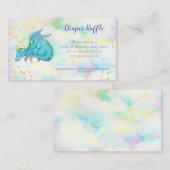 ボーイズブルードラゴンおむつラッフルベビーシャワー エンクロージャーカード (正面/裏面)