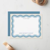 ボーイズブルーパーソナライズされたノートカードフラット文房具 ノートカード (正面/裏面インサイチュ)