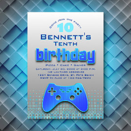 ボーイズブルービデオゲーム誕生日 招待状