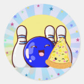 ボーイズブルーボーリングパーティー絞り染めシール ラウンドシール (正面)