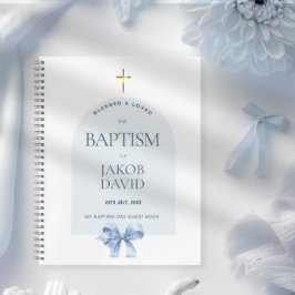 ボーイズブルーモダンボウバプティスゲストブック ノートブック