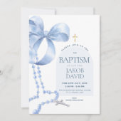 ボーイズブルーモダンボウ&ロザリーバプテスマ招待状 招待状 (正面)