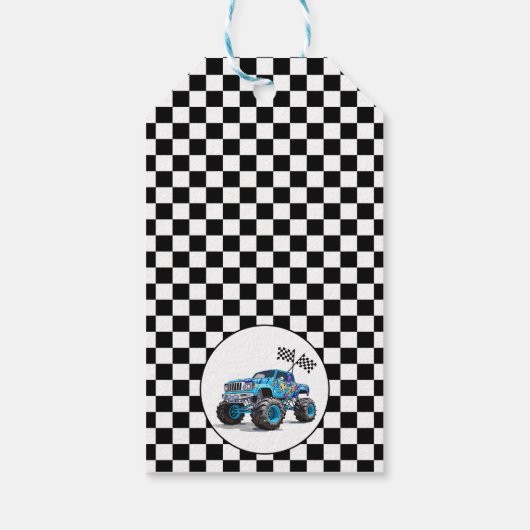 ボーイズブルーモンスタートラック誕生日 ギフトタグ (裏面)