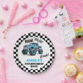 ボーイズブルーモンスタートラック誕生日 ペーパープレート (パーティー)