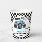 ボーイズブルーモンスタートラック誕生日 紙コップ (裏面)