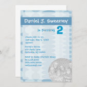 ボーイズブルー誕生日招待状カード 招待状 (正面/裏面)